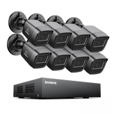 5MP 8-Channel Wired Security DVR System with 8pcs 2MP Outdoor Bullet CCTV Cameras, Smart Human / Vehicle / Motion Detection